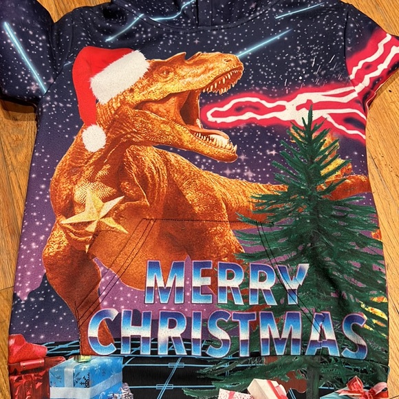 T-Rex Christmas hoodie - Picture 3 of 3